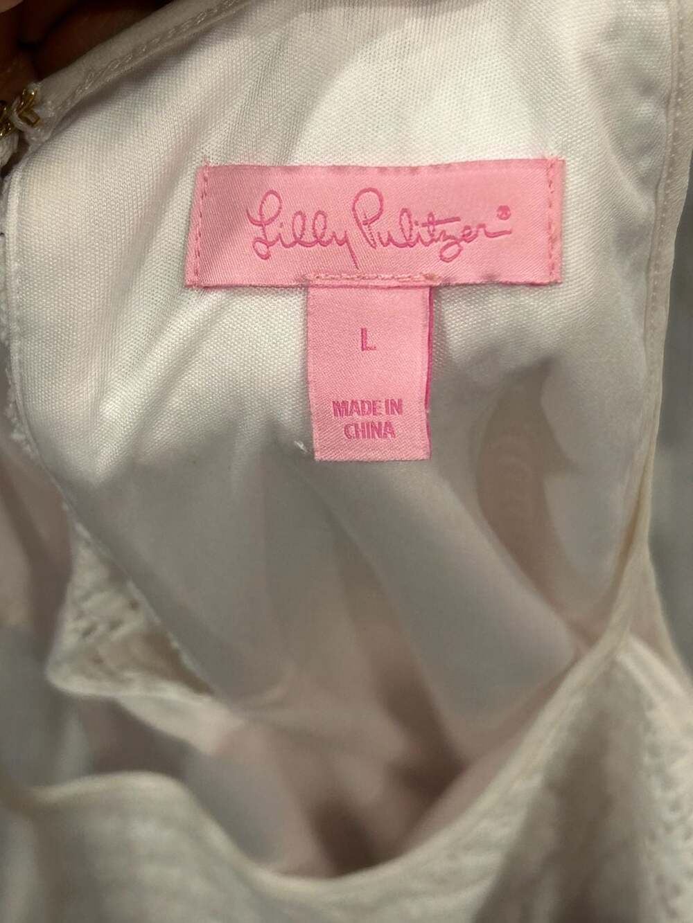 Lilly Pulitzer White Rayanne Crocheted Lace Halter Top Large - Picture 5 of 9